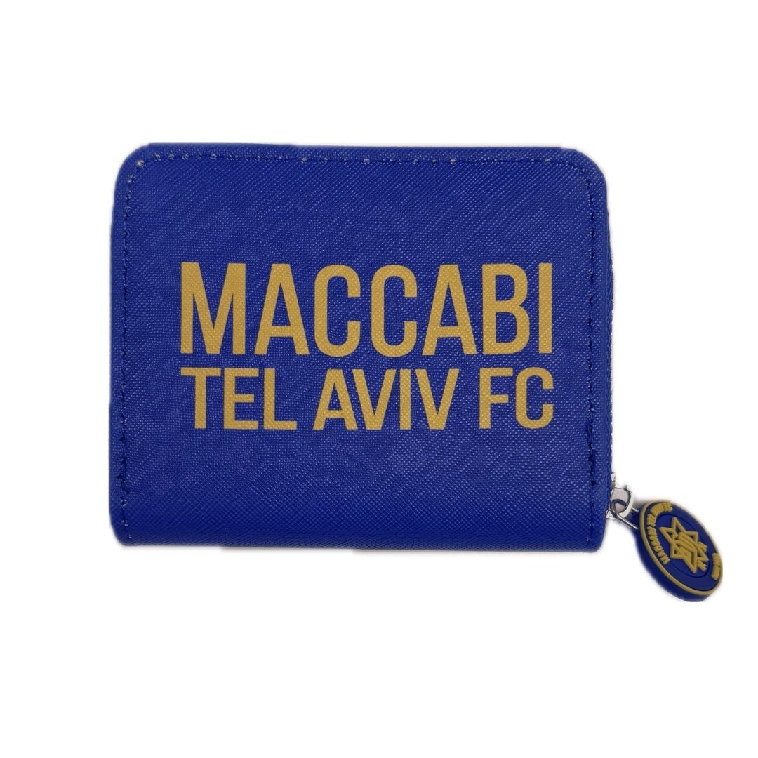 ארנק מרובע מכבי ת"א הדפס מאחור-רוכסן לוגו - Image 2